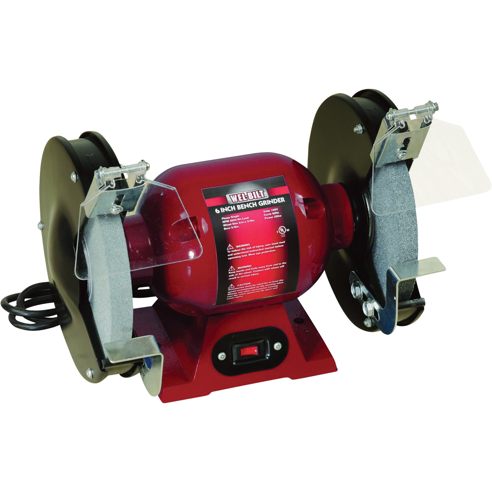 Bench Grinder — 6in. Wheel, 1/2 HP, 3650 RPM